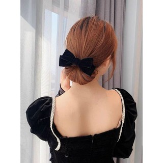 cột tóc xoắn nơ nhung