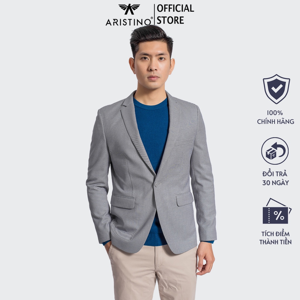 Áo blazer túi nắp giả thời trang ARISTINO dáng Slim fit ôm vừa, thiết kế lịch thiệp, khỏe khoắn - ABZ00708