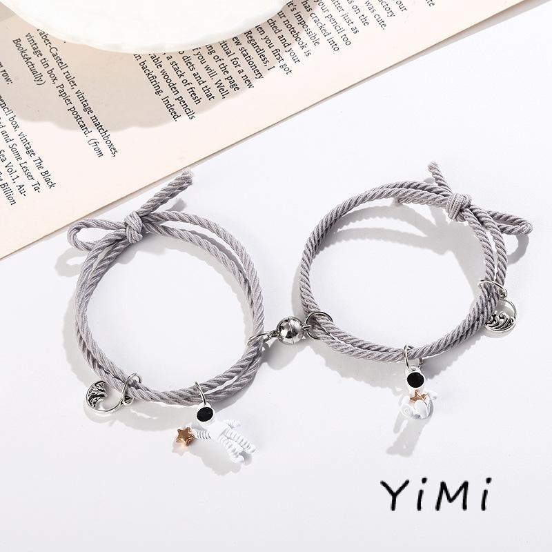 Cặp Vòng Tay Mặt Hình Phi Hành Gia Và Ngôi Sao Nhiều Kiểu Tùy Chọn Có Nam Châm Cho Các Cặp Đôi