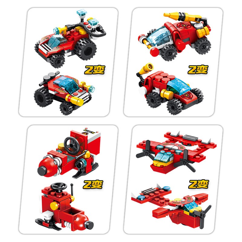 Bộ Đồ Chơi Lắp Ráp Kiểu LEGO Mô Hình Xe Cứu Hỏa 12IN1 CITY FIRE BRIGADE PANLOS 633009 Với 557 Chi Tiết