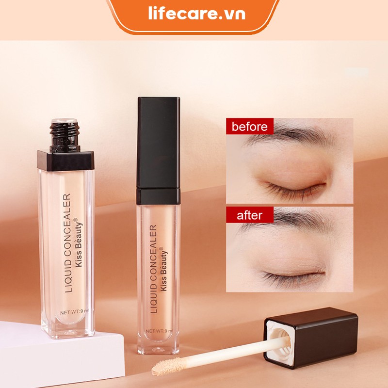 (Hàng Mới Về) Kem Che Khuyết Điểm Dạng Lỏng Lâu Trôi Không Thấm Nước Làm Sáng Da Kiss Beauty