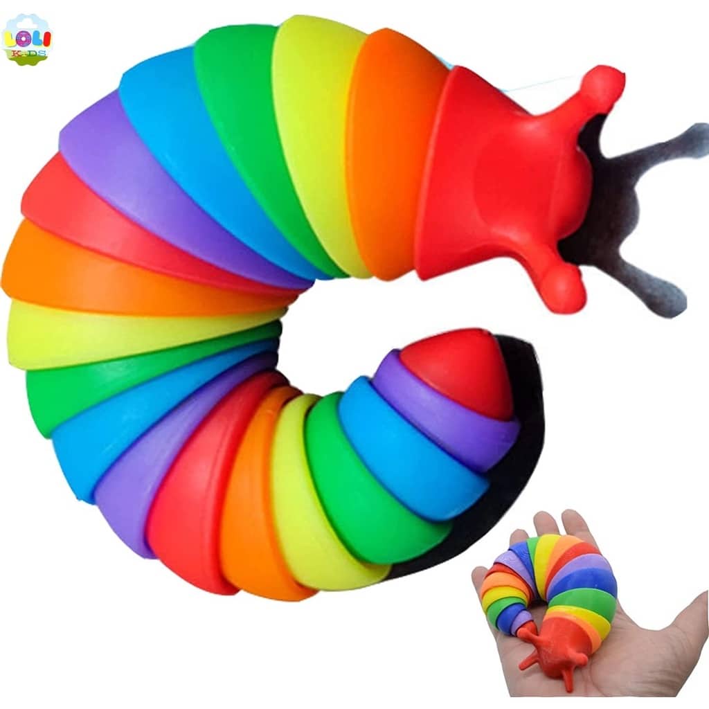 Đồ chơi ốc sên sâu đèn 3D giảm stres , có khớp kéo giãn