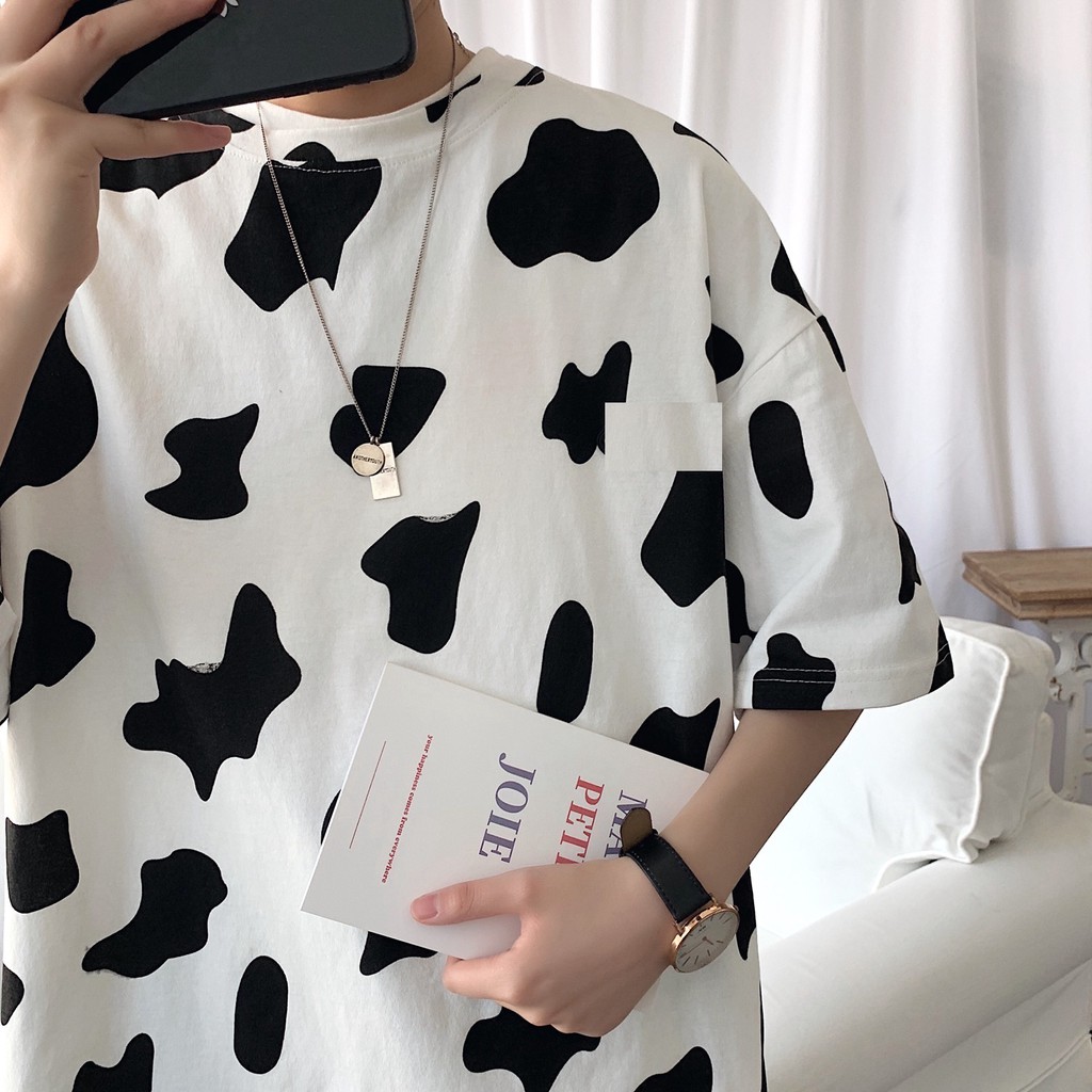 Áo Thun Bò Sữa Trơn Unisex PEONYB [FREESHIP] 🌸 Phông tay lỡ form rộng loang màu đen trắng oversize cá tính Ulzzang HOT 🌸 | BigBuy360 - bigbuy360.vn