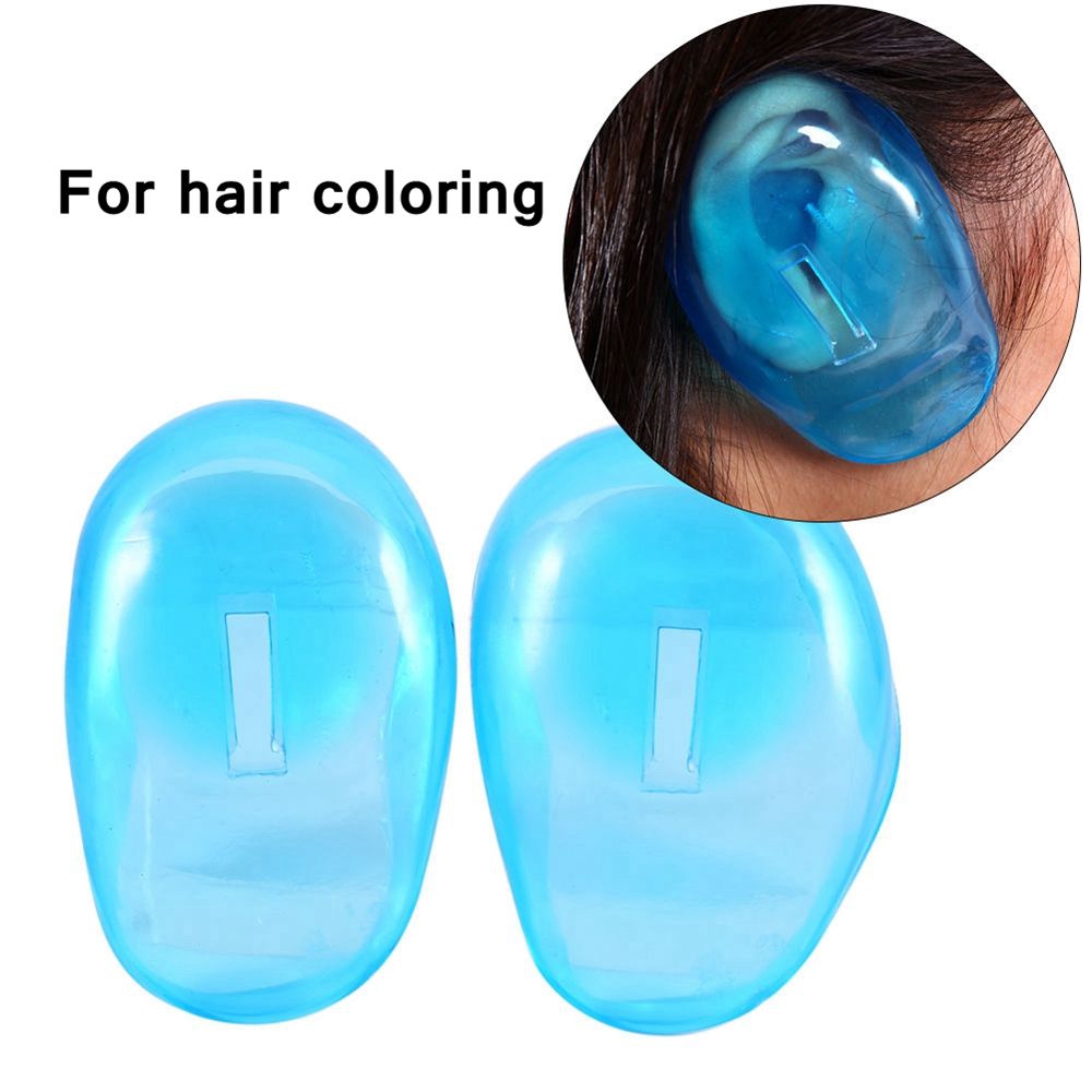 [Hàng mới về] Cặp đồ bịt tai bằng silicone hỗ trợ nhuộm tóc tiện dụng