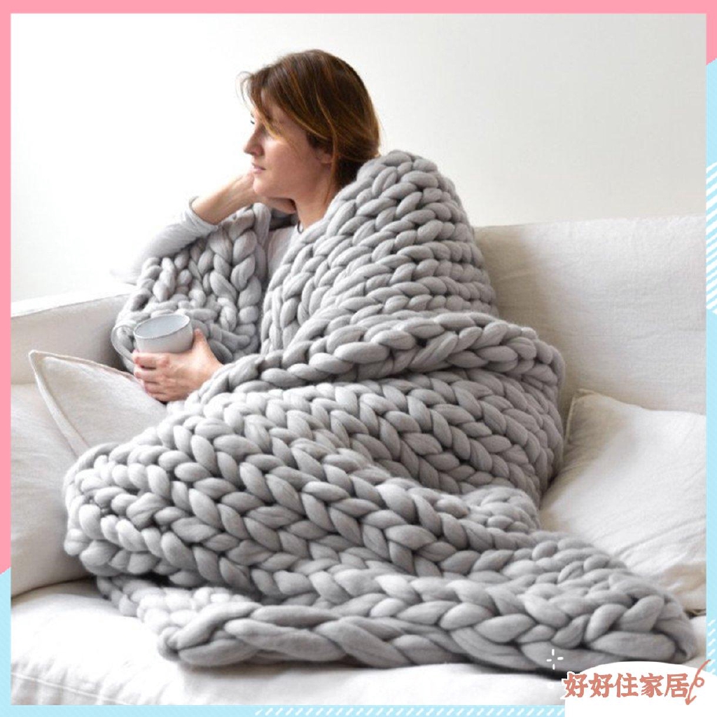 Chăn đan len sợi tỏ dày dặn thoải mái ấm áp
