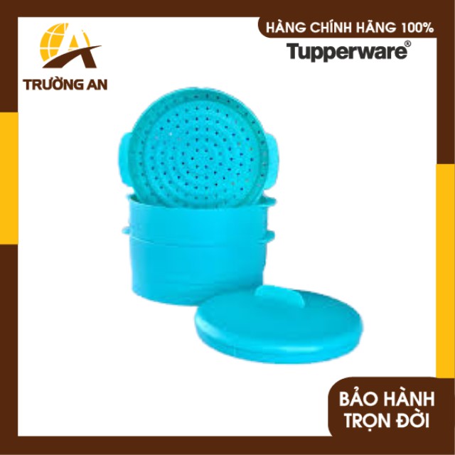 Xửng Hấp 3 Tầng Steam It Paradise Màu Xanh Hấp Xôi Thịt Cá Rau Củ Đa Năng TUPPERWARE Trường An