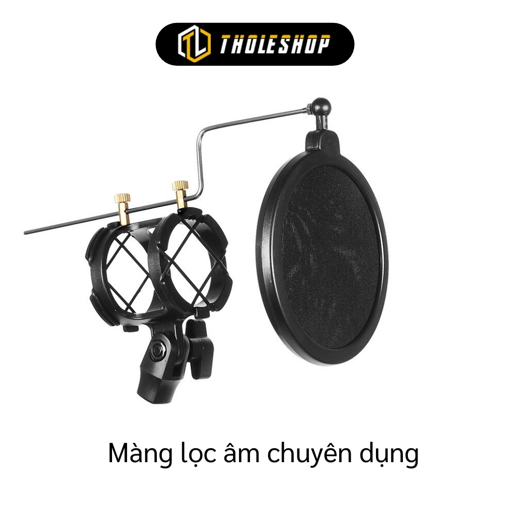 Giá Đỡ Livestream - Giá Đỡ Kẹp Điện Thoại Và Micro Kẹp Bàn, Màng Lọc Âm Thanh 5245