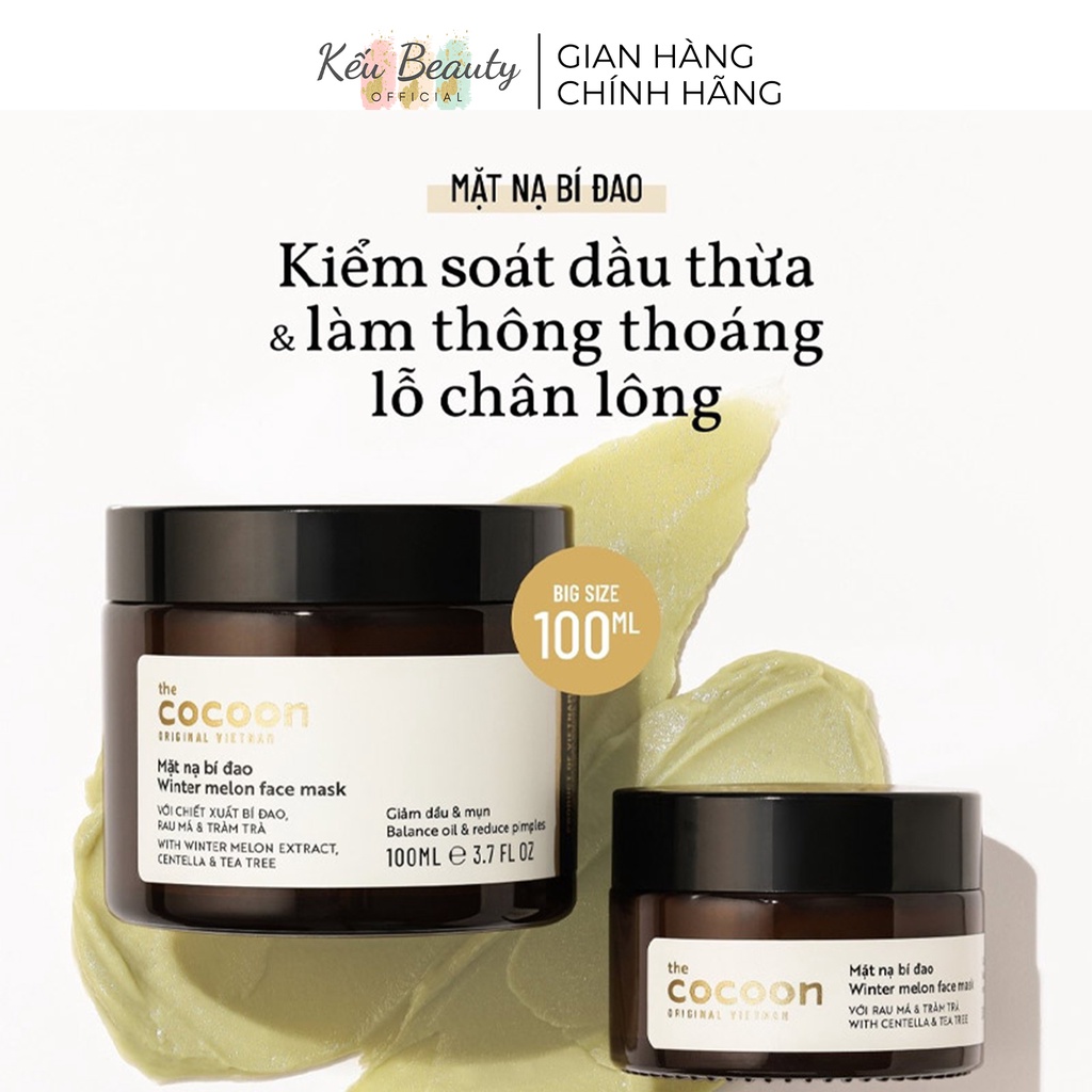 Mặt nạ bí đao Cocoon Winter Melon Face Mask kiềm dầu giảm mụn 100ml