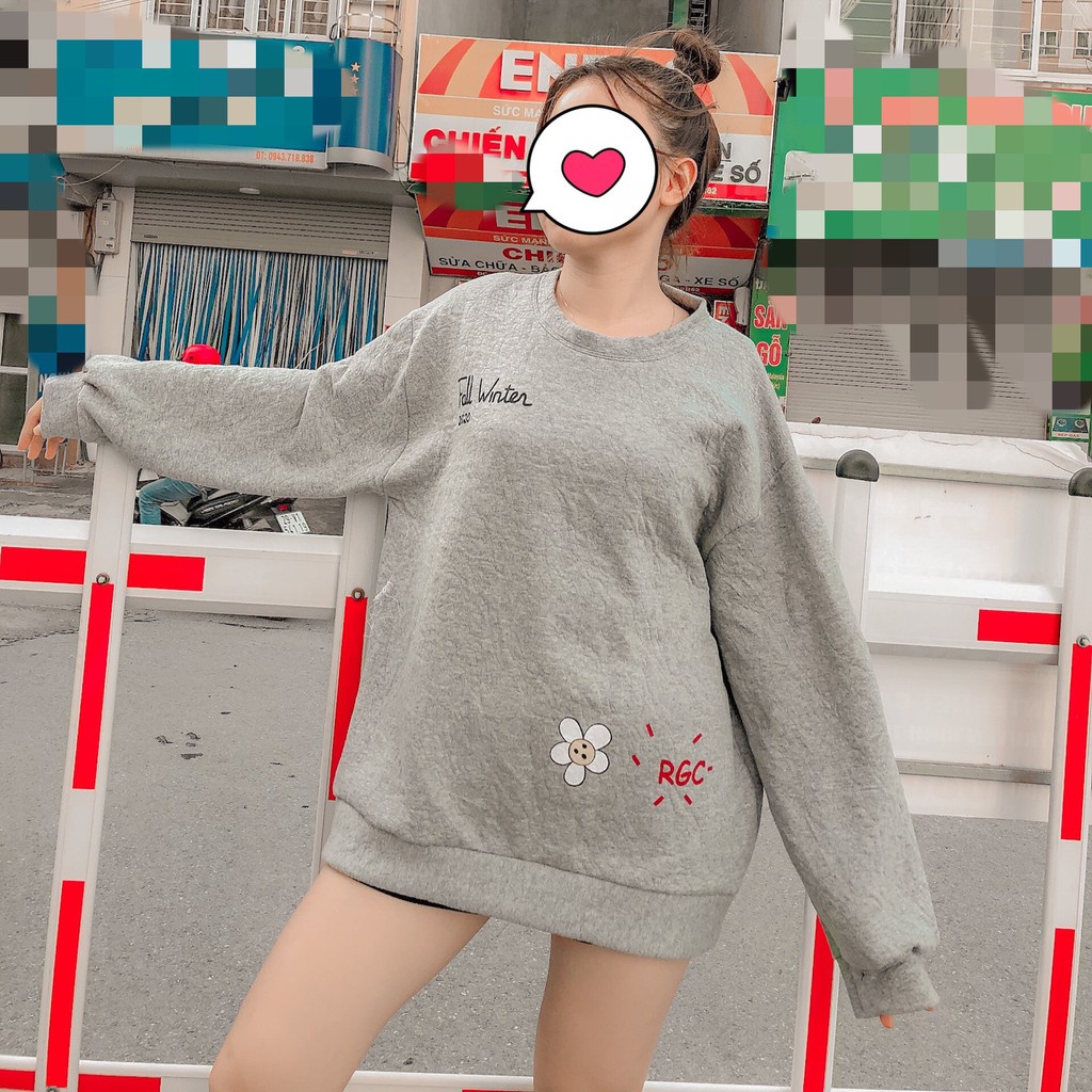 ÁO SWEATER HOA RGC - ÁO NỈ FALL WINTER 2020 Regods Xám Trắng Unisex