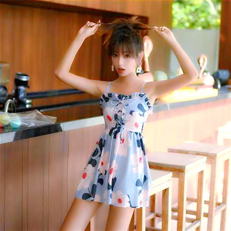 Bộ Đồ Bơi Hai Mảnh Trễ Vai Size Lớn Phong Cách Hàn Quốc