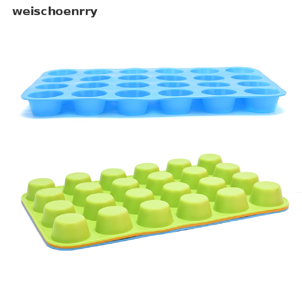 Khuôn silicone 24 ngăn làm bánh cupcake/ muffin tiện dụng