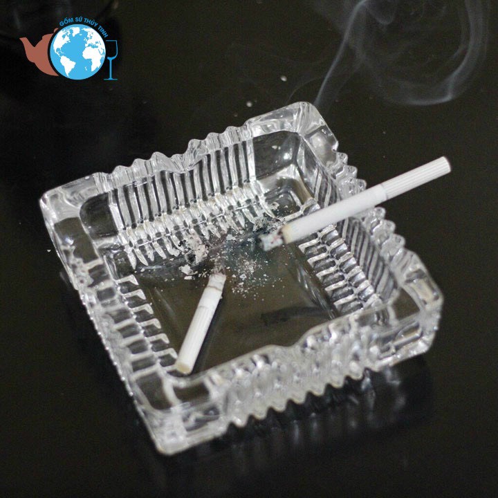 Gạt tàn thuốc lá thủy tinh Glass Ware,gạt tàn thủy tinh vuông chất lượng đẹp