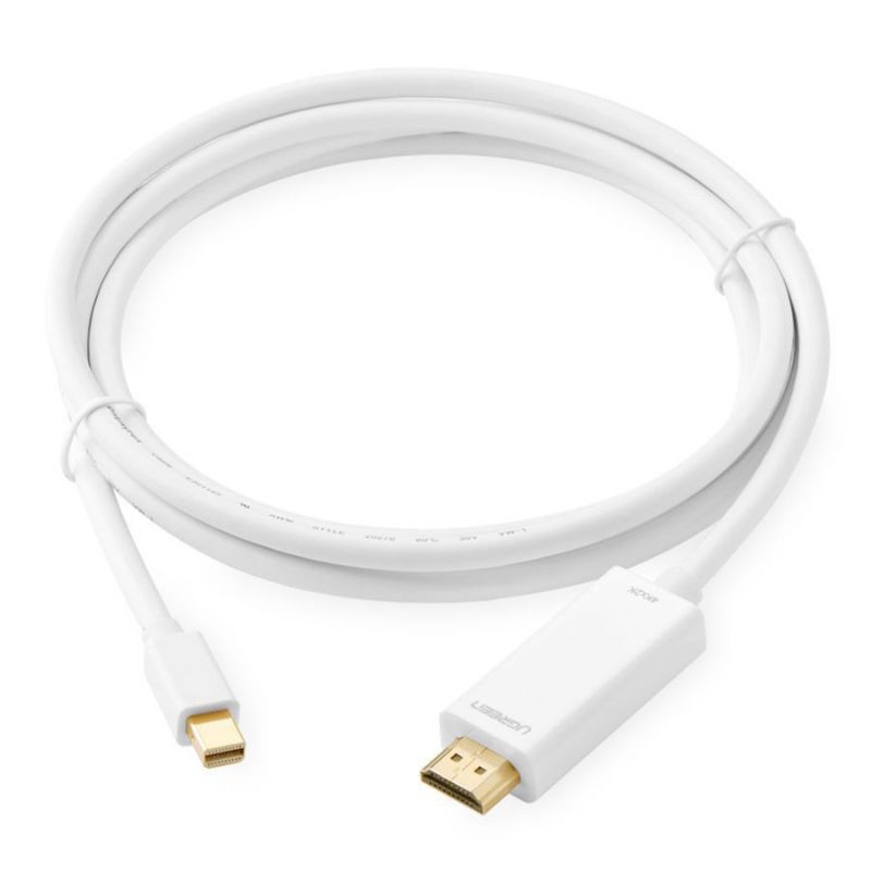 Cáp Mini DisplayPort (Thunderbolt) to HDMI Dài 1.5M Ugreen 20849 (Màu Trắng) - Hàng Chính Hãng