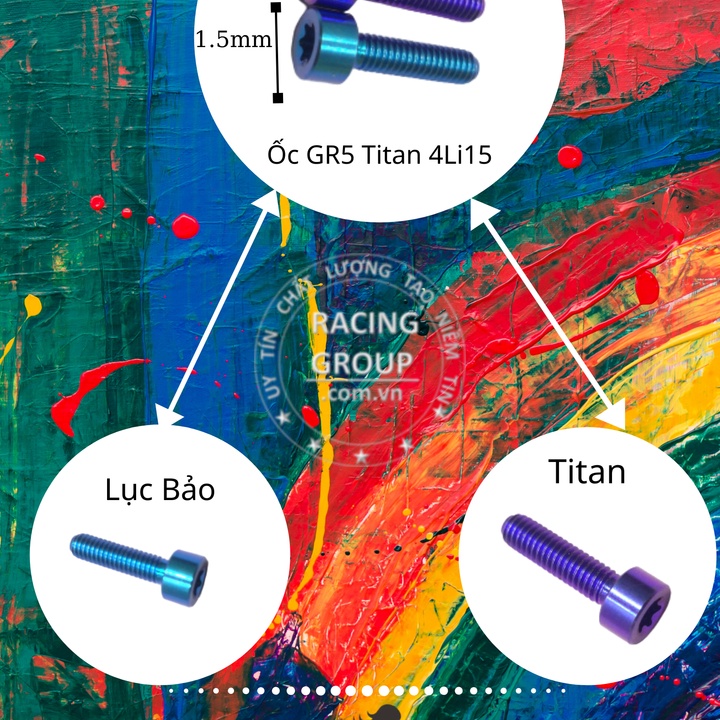 Ốc gr5 4li15 đầu trụ bắt nắp dầu thắng Vario đời mới, nắp dầu kiểu và nhiều vị trí khác