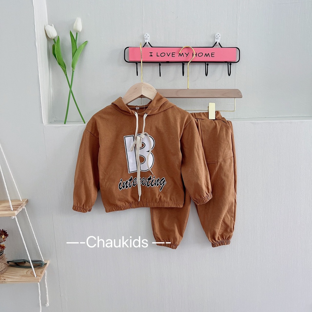 Set Bộ Đồ Dài Tay Cho Bé Gái Bé Trai Cực Xinh, Bộ Quần Áo Thu Đông Cho Bé Vải Cotton Tàu In Số 13 Kèm Mũ Cực Chất-CKTD30