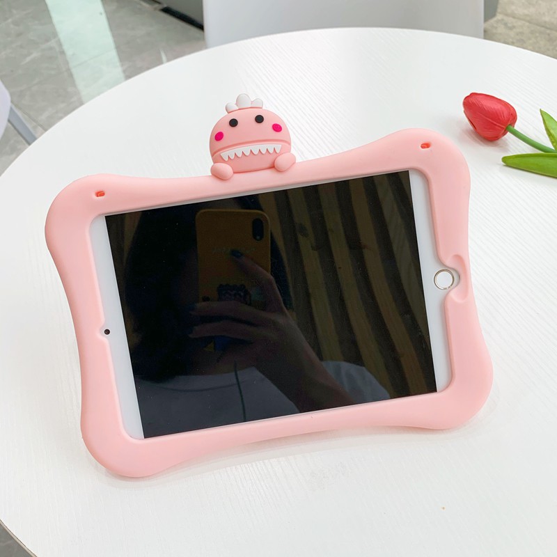 Ốp máy tính bảng bằng silicone chống va đập hình khủng long cho IPAD 5/ 6 /PRO/ 2/3/4/ MINI 5
