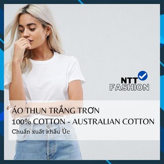 Áo Thun Cotton Úc Trắng Trơn 🔹100% COTTON🔹 Áo thun trắng trơn unisex nam nữ chuẩn xuất khẩu Úc