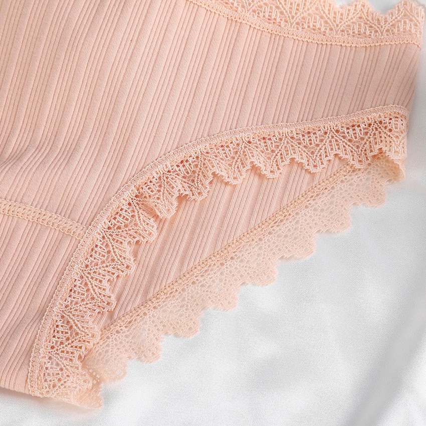 Quần Lót Cotton LEVAO Phối Ren Lưng Thấp Quyến Rũ Cho Nữ