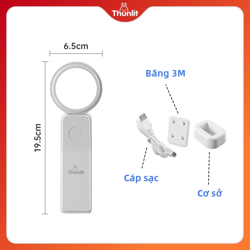 Đèn đọc sách mini Thunlit sạc USB 2000mAh đa năng và tiện dụng