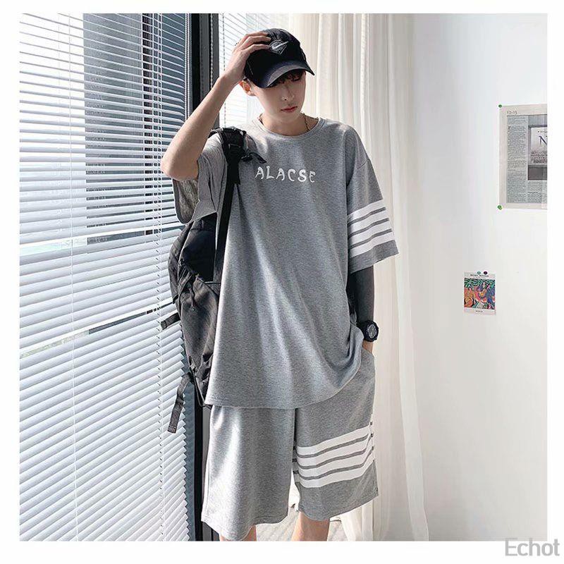 Bộ Quần Áo Cotton Dáng Rộng Phong Cách Hip Hop Hàn Quốc Chất Lượng Cao Cho Nam