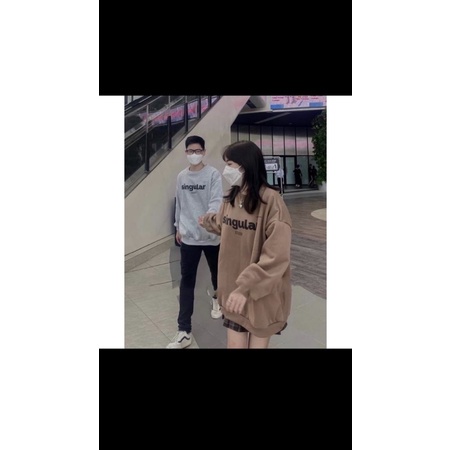 Áo Sweater cổ tròn Sing form rộng UlzzangChất nỉ cotton đẹp Không Bai xù⚡️Áo mùa đông ấm áp Unisex nam nữ