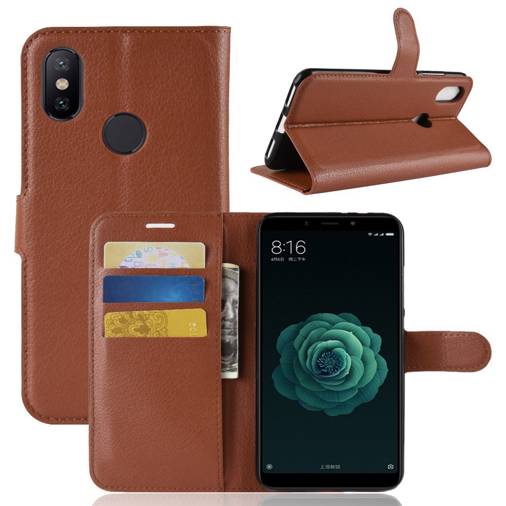 Bao da điện thoại sang trọng có ví đựng thẻ và giá đỡ cho Xiaomi MI 6X 5.99 inch