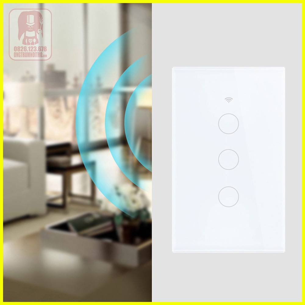 Công tắc wifi Tuya không N, RF433 cảm ứng kính cường lực - dùng app