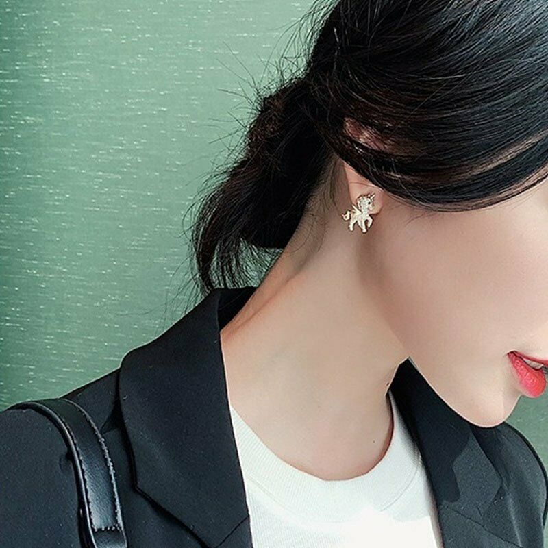 Bộ Vòng cổ + Bông Tai Đính Đá Hình Ngựa Pony Thời Trang 2023 Cho Nữ