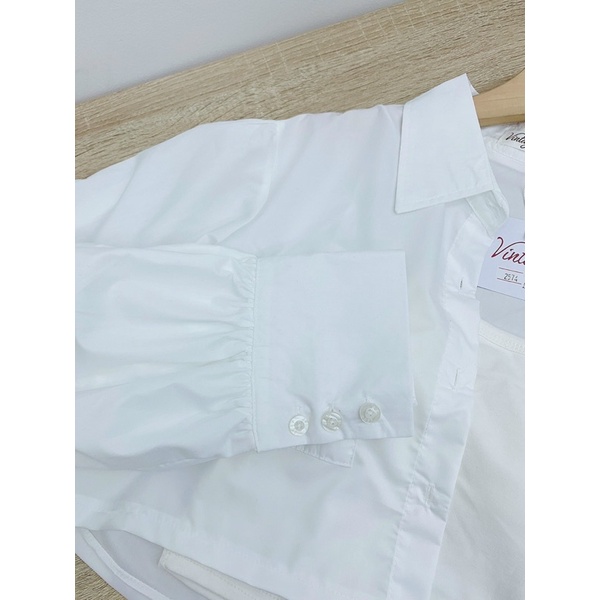 [Ảnh thật/Video]ÁO SƠMI CROPTOP MỚI dài tay ba cúc phong cách Ulzzang siêu Hàn Quốc