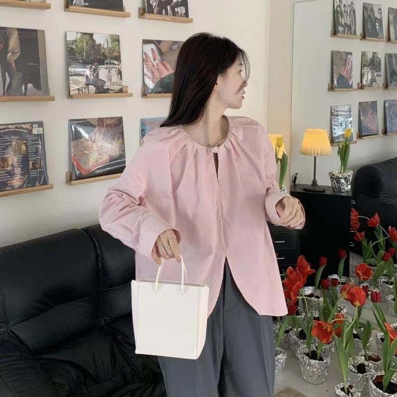 Hàng Mới Về Áo Sơ Mi Dài Tay Dáng Rộng Phong Cách Hàn Quốc Baju Wanita Lengan Panjang Hàng Mới Dành Cho Bạn Nữ