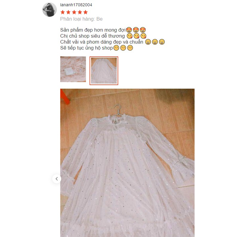 Váy Công Chúa Dài Tay Lấp Lánh Blink Blink, Đầm Suông Nữ Tính Trẻ Trung Dễ Thương V00111 | BigBuy360 - bigbuy360.vn