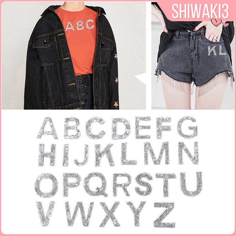 Set 26 Miếng Dán Ủi Quần Áo Hình Chữ Cái Đính Đá DIY Nhiều Màu Sắc