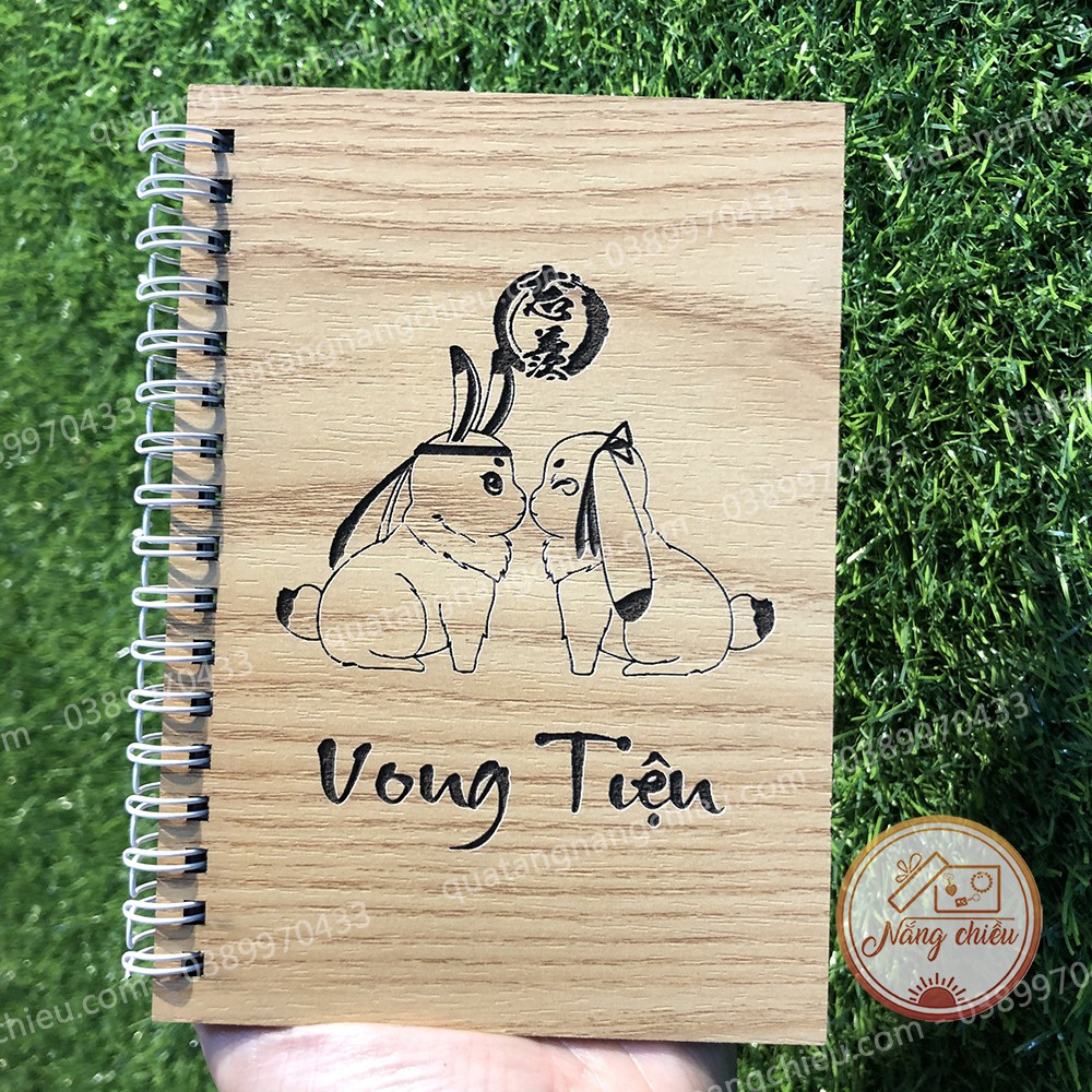 Sổ tay bìa gỗ khắc hình theo yêu cầu - Sổ planner, kế hoạch của cá nhân, nhật kí khắc chữ theo yêu cầu