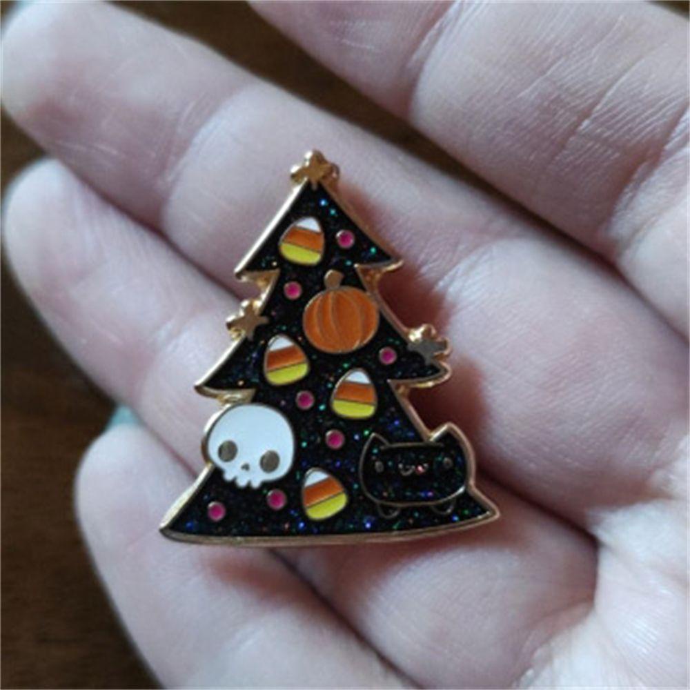 Ghim Cài Áo Hình Cây Thông Giáng Sinh Tráng Men Cứng Độc Đáo