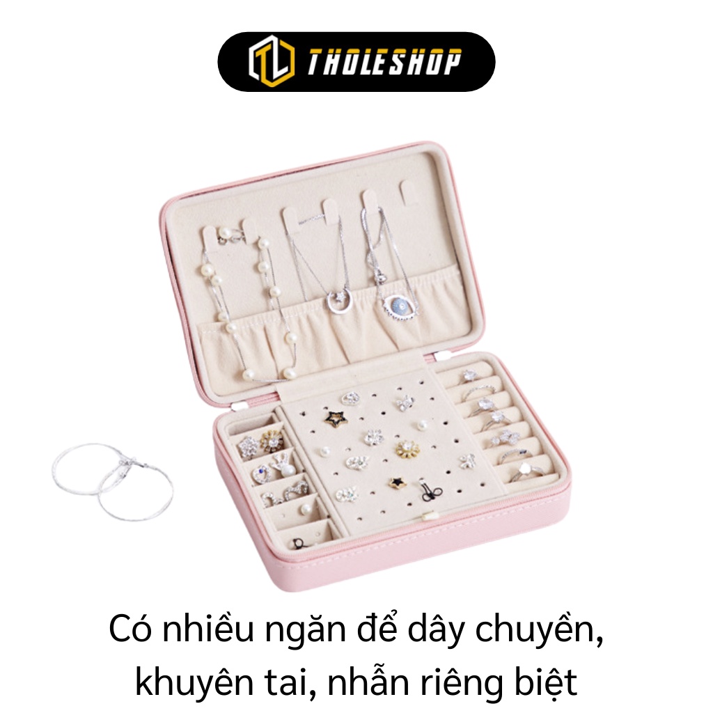 Hộp Đựng Trang Sức - Hộp Lưu Trữ Dây Chuyền, Khuyên Tai, Nhẫn Bọc Da Pu Sang Trọng 9505