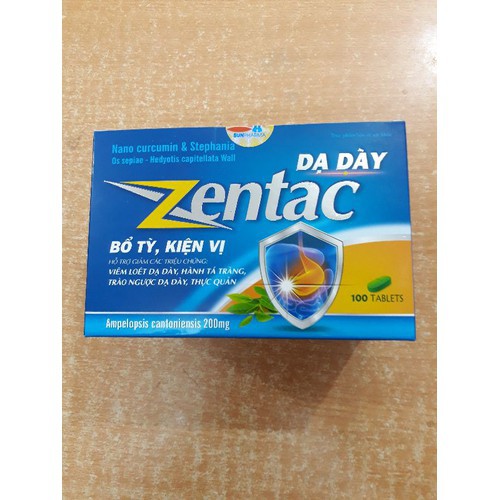 DẠ DÀY ZENTAC Viên uống hỗ trợ giảm đau dạ dày hộp 100 viên