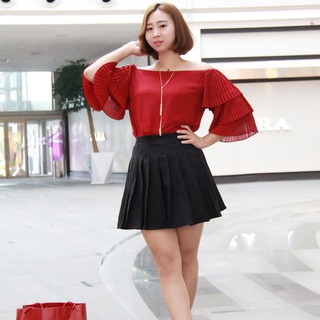 Áo trễ vai tay phối xếp ly cho người béo mập