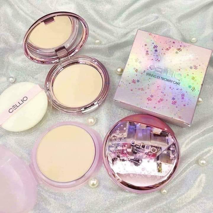 Phấn Phủ Siêu Mịn Cho Da Dầu Cellio Shining Powder Pact