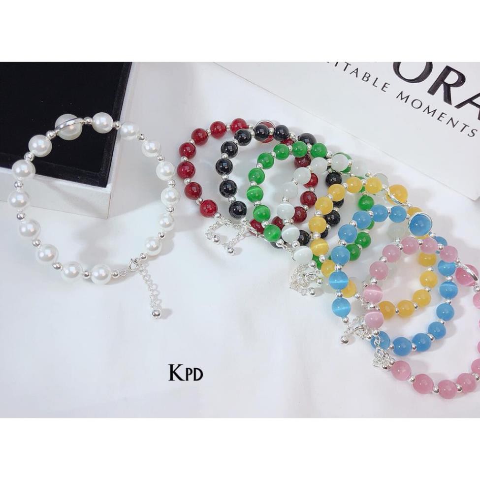 VÒNG TAY ĐÁ PHONG THỦY LÕI BẠC THẬT, MAY MẮN,BÌNH AN/ TRANG SỨC BẠC JQN