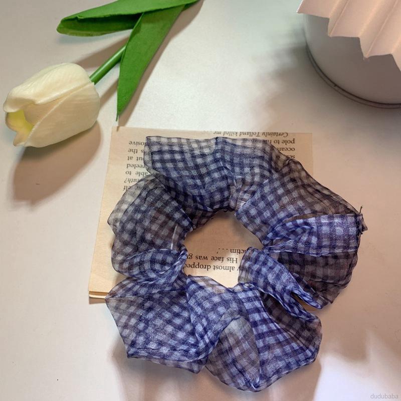 Dây buộc tóc co giãn họa tiết kẻ sọc phong cách retro thời trang dành cho nữ