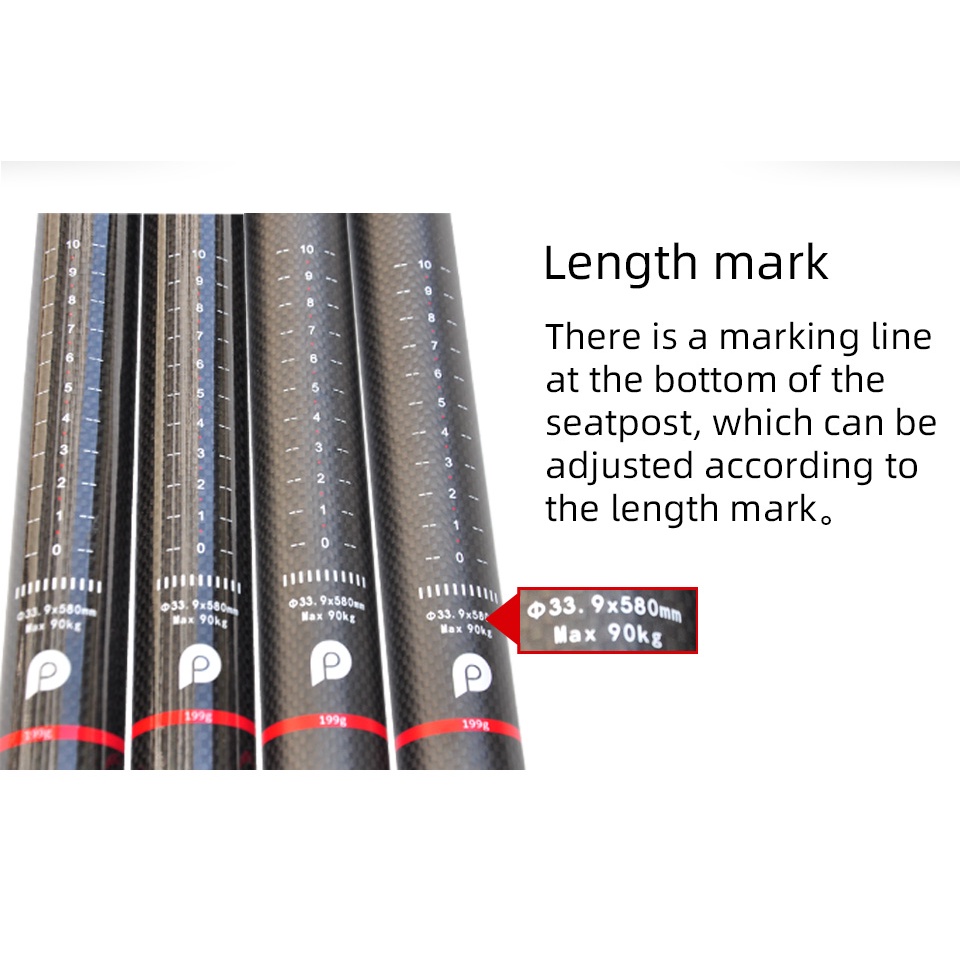 Ống yên xe đạp Litepro A65 412 BMX sợi carbon gấp gọn được cỡ 31.8 33.9X580Mm