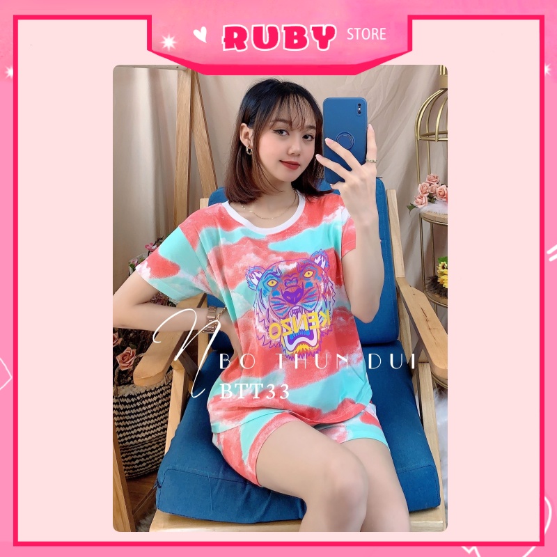 Bộ thun nữ mặc nhà chất đẹp ❤ Set bộ thể thao mẫu phối loang màu ❤ Rubystorevn