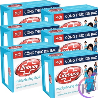  Combo 6 xà bông cục Lifebuoy 90g Mát Lạnh Sảng Khoái với chiết xuất Bạc Hà bảo vệ diệt khuẩn 10  Xanh Lam  - xà phòng 