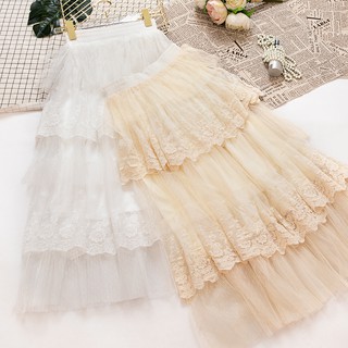 Chân váy tầng phối ren công chúa