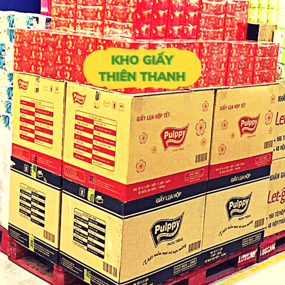 Hộp Giấy Lụa Pulppy Hương Trà Xanh 100 Tờ Giấy 2 Lớp 🍀 Kho Giấy Thiên Thanh 🍀