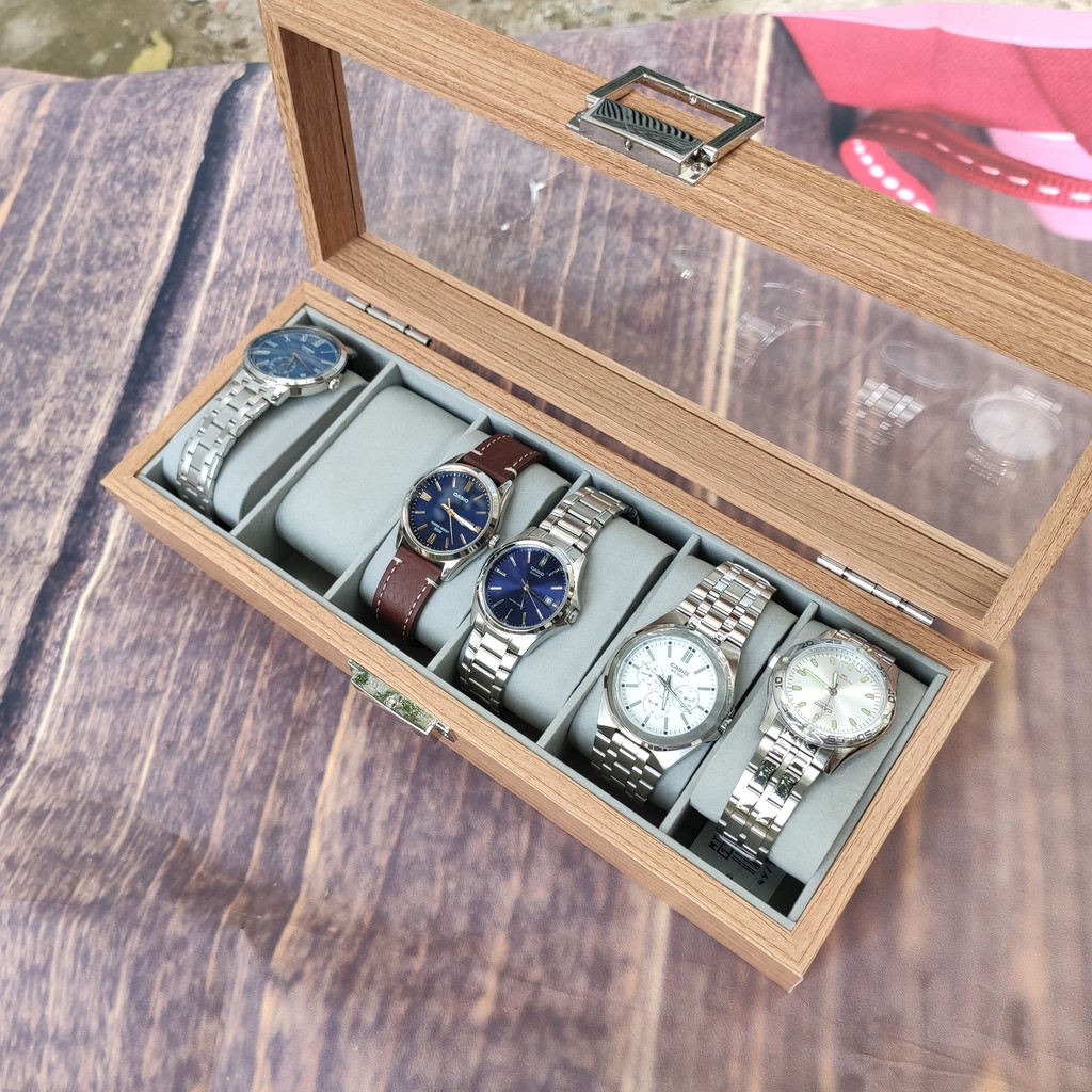 Hộp đựng 6 chiếc đồng hồ, hộp đựng đồng hồ 6 ngăn sang trong