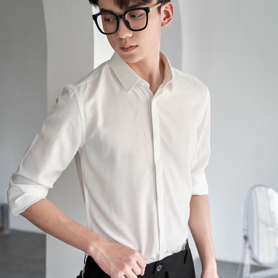 Áo sơ mi nam Urano dài tay cao cấp :Chất liệu lụa mềm mịn ,kiểu dáng Hàn Quốc không nhăn ,không xù ,thấm hút mồ hôi(SML) | BigBuy360 - bigbuy360.vn