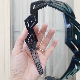 Combo 3 cái Bờm cài tóc thoi đôi đen bóng (bản 3cm)