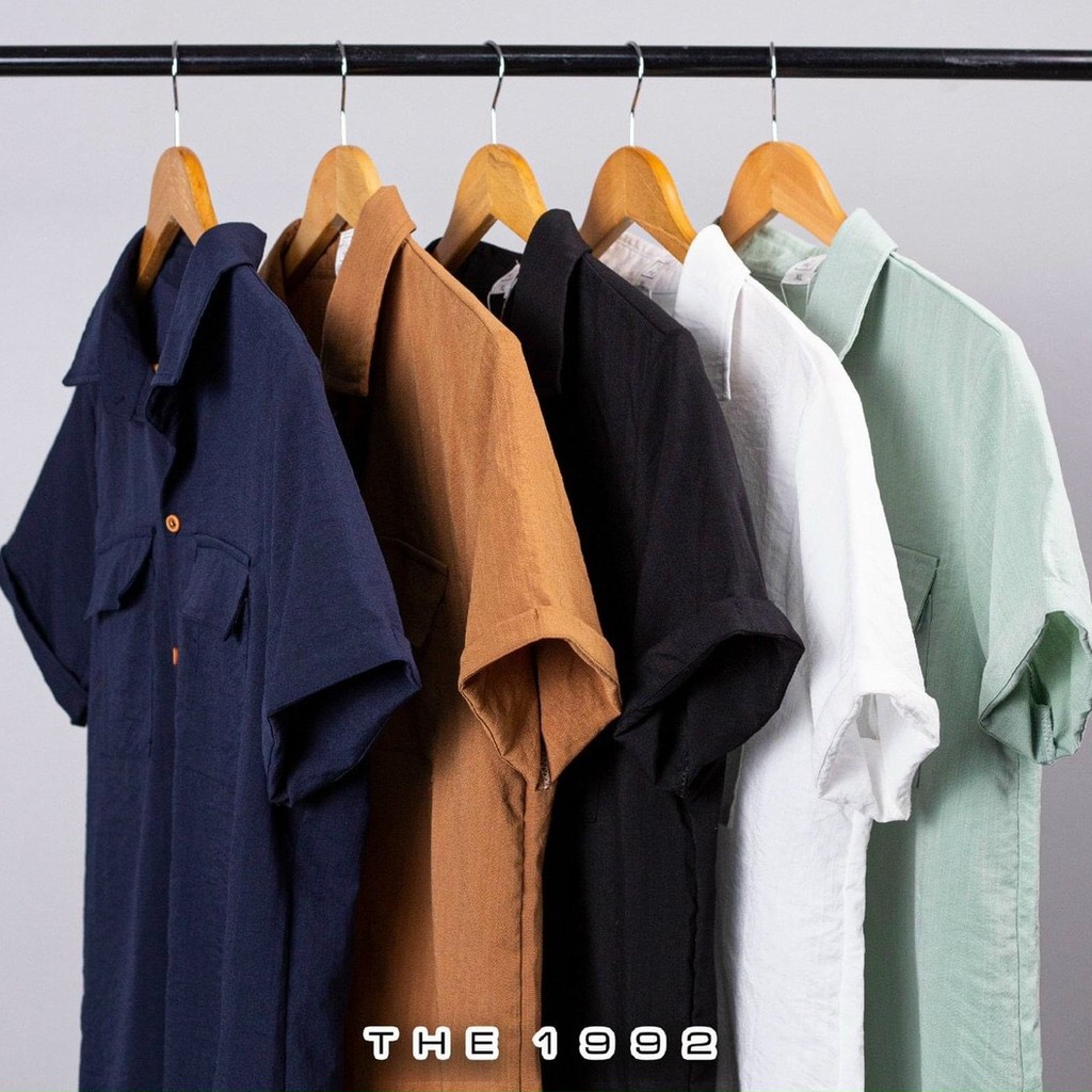 Áo sơ mi nam cộc tay phối túi chất đũi mặc cực mát - 𝑨𝒓𝒖 𝑺𝒉𝒐𝒑 | BigBuy360 - bigbuy360.vn