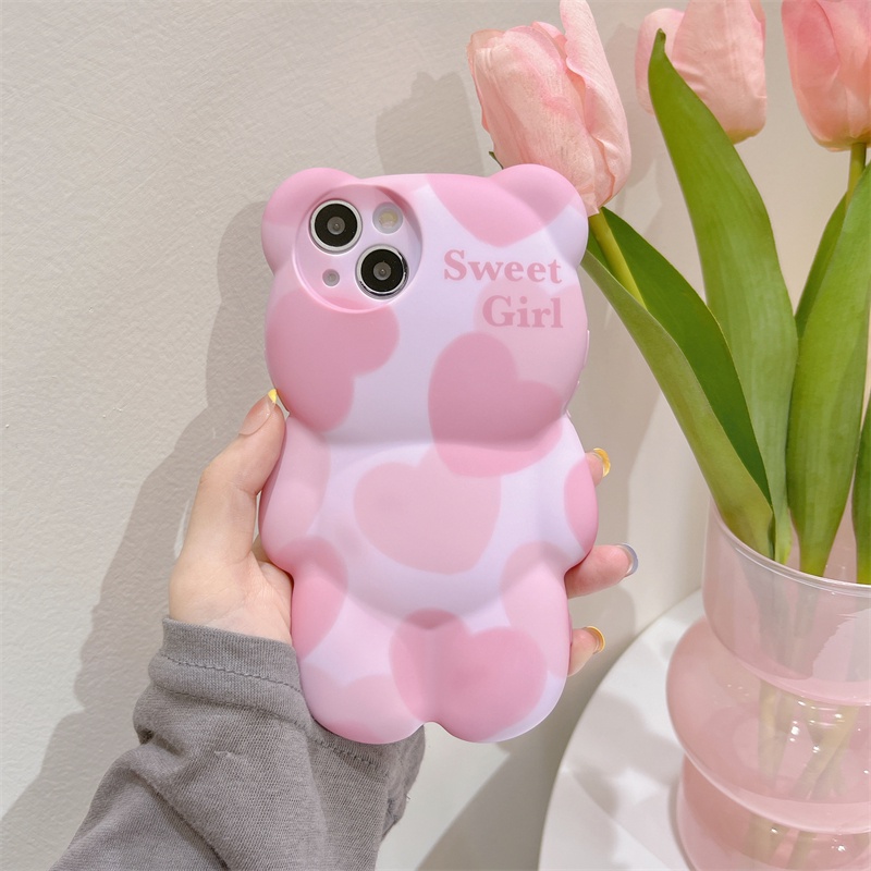 Ốp Điện Thoại Hình Gấu Dễ Thương Cho Iphone 13 Pro Max 11Promax 12ProMax XS Max